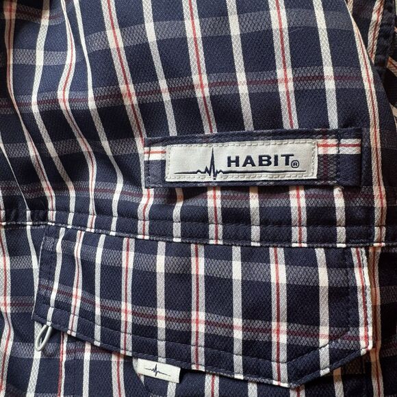 Habit Mens XL Solar UV Protection Short Sleeve Fishing Shirt Vented Outdoor - Picture 12 of 12